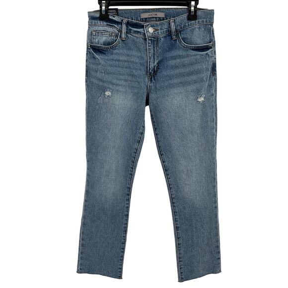 Joe's Jeans Denim - Joe's Jeans Laura Mid Rise Straight Ankle Jeans Size 27 Frayed Hem Cybele Wash